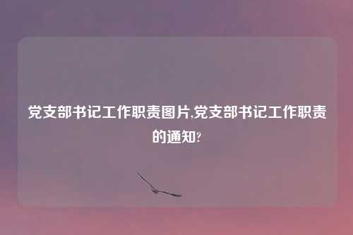 党支部书记工作职责图片,党支部书记工作职责的通知?