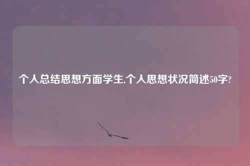 个人总结思想方面学生,个人思想状况简述50字?