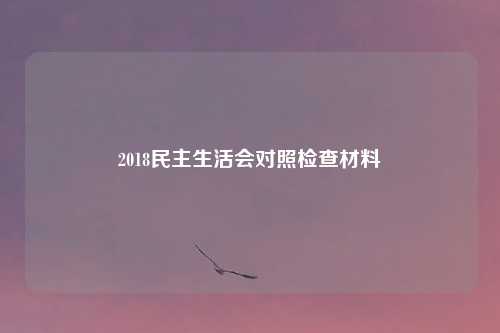 2018民主生活会对照检查材料