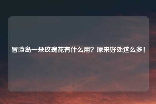 冒险岛一朵玫瑰花有什么用？原来好处这么多！