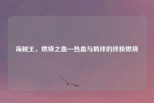 海贼王，燃烧之血—热血与羁绊的终极燃烧