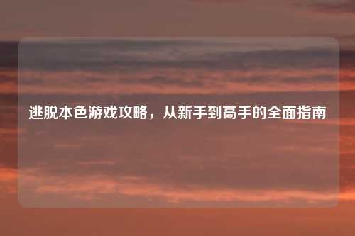 逃脱本色游戏攻略，从新手到高手的全面指南
