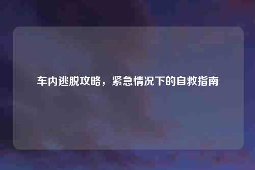 车内逃脱攻略，紧急情况下的自救指南